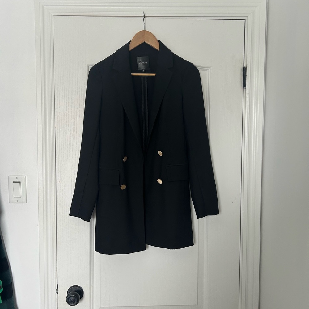 Dynamite Elegant Black Blazer with Gold Accents - Picture 2 of 4